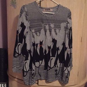 Grey Cat Sweater - DJT Fashion